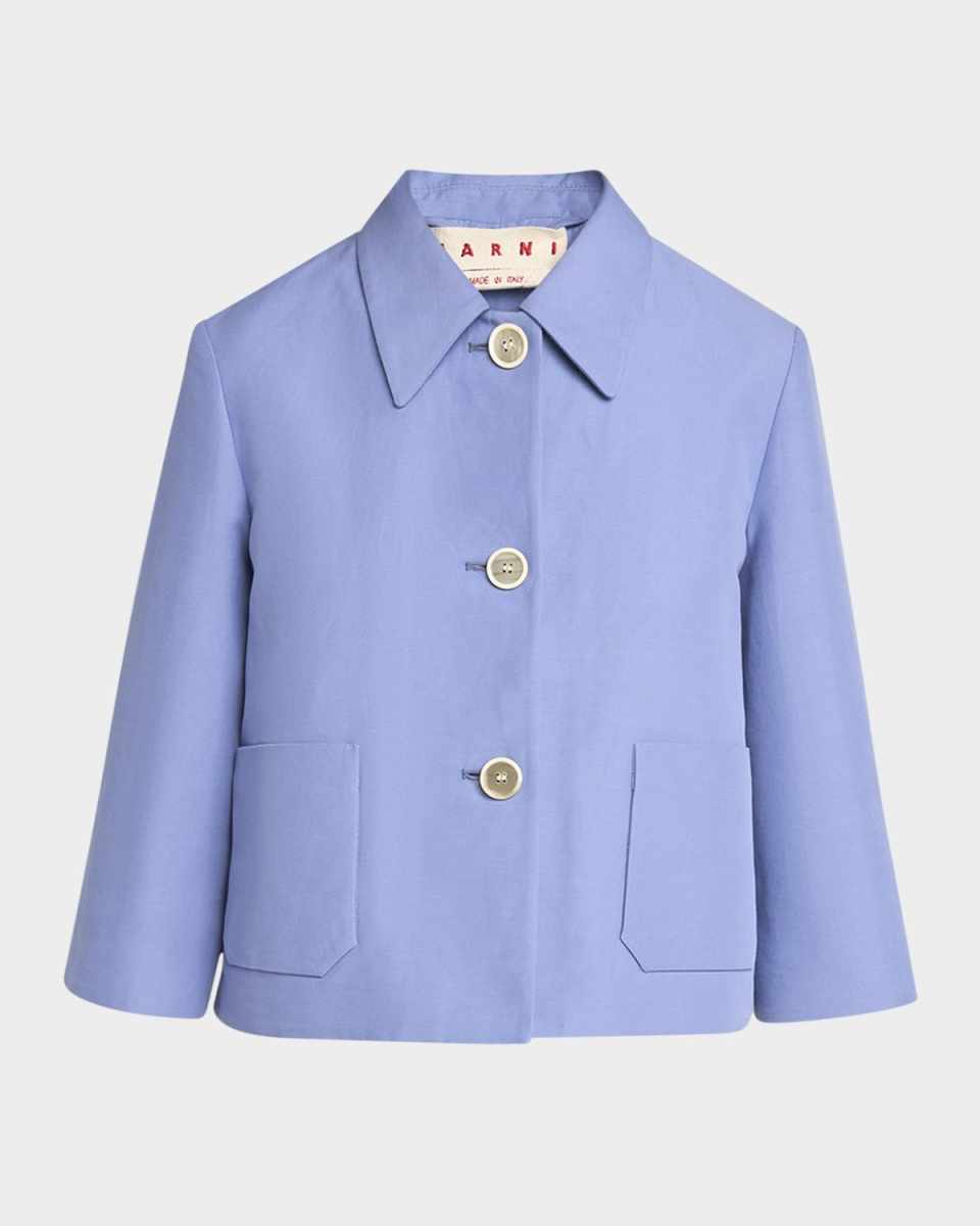 Short Three-Quarter Sleeve Cotton Jacket